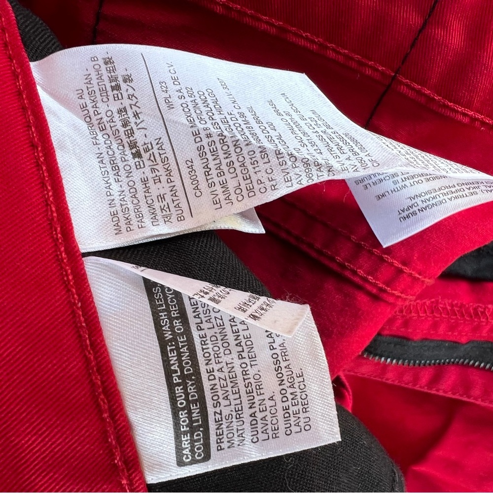🍒💣 Levi’s 513 red lightweight denim jeans - Picture 10 of 11